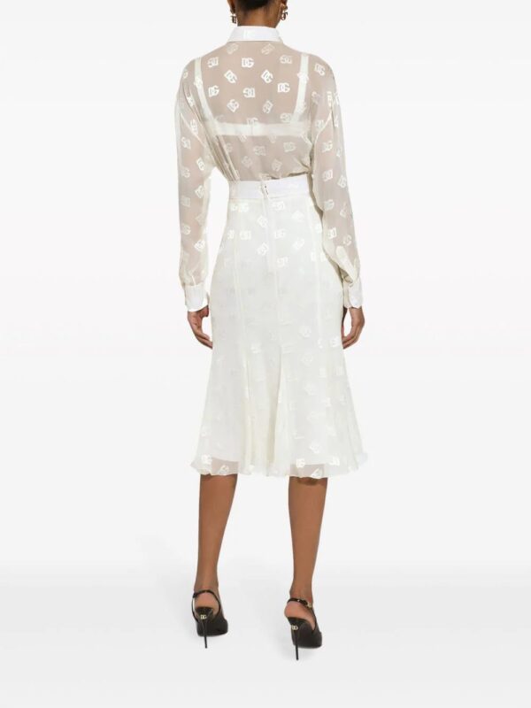 Dolce & Gabbana  monogram-jacquard semi-sheered shirt - Image 4