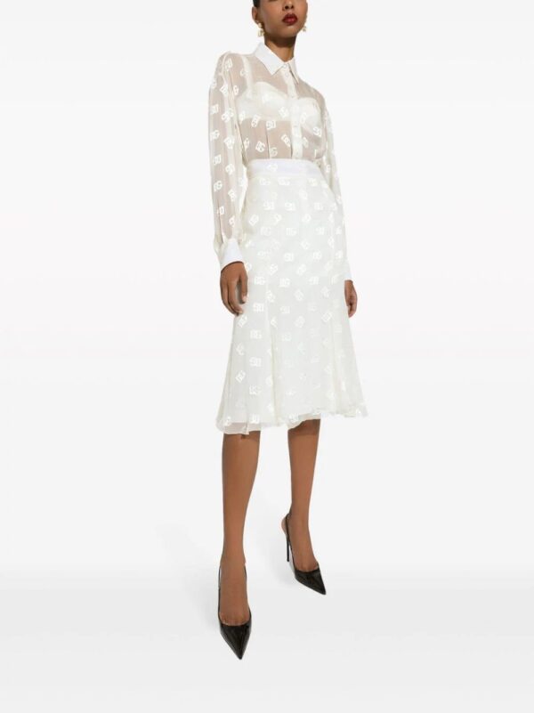 Dolce & Gabbana  monogram-jacquard semi-sheered shirt - Image 2