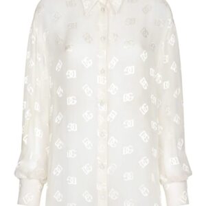 Dolce & Gabbana  monogram-jacquard semi-sheered shirt