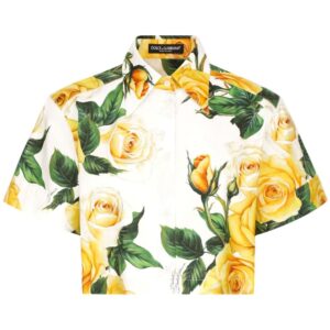 Dolce & Gabbana rose-print cotton shirt
