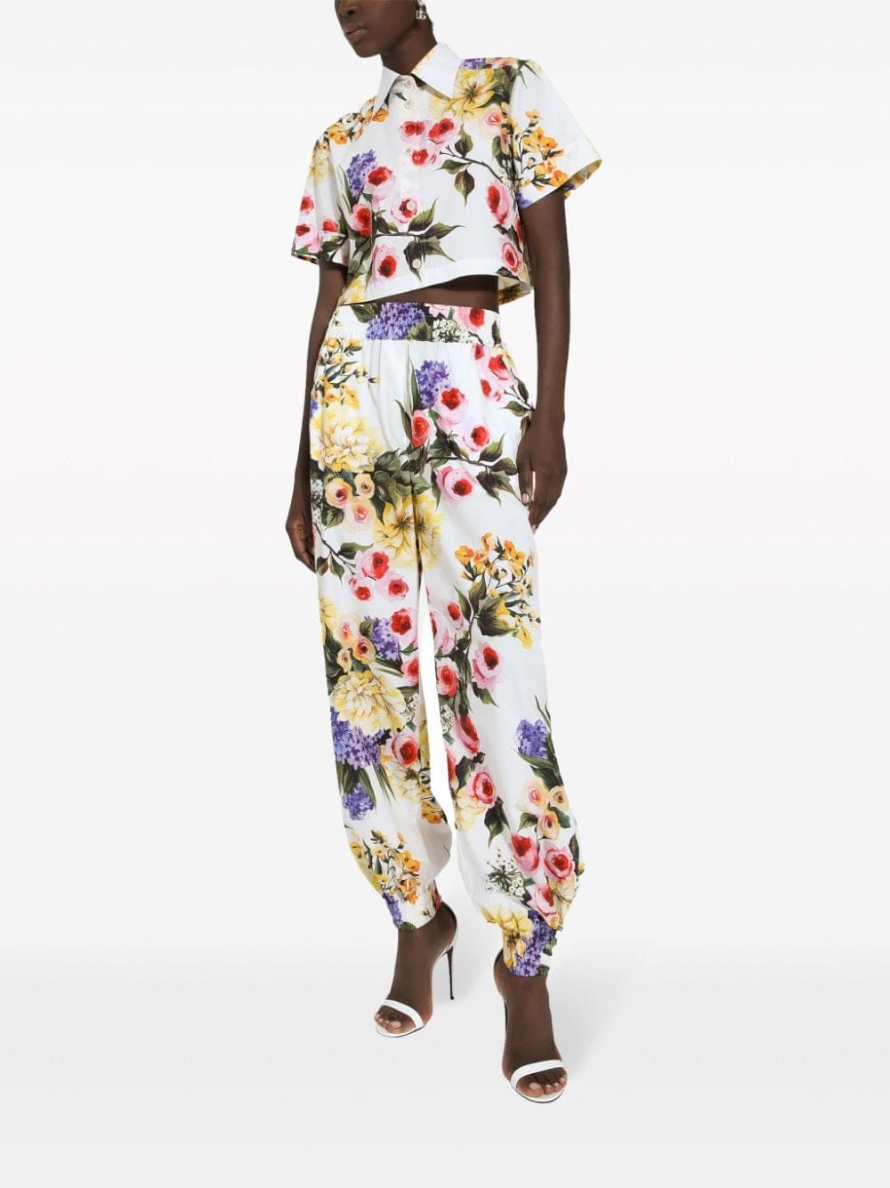 Dolce & Gabbana floral-print cotton cropped shirt - Image 2
