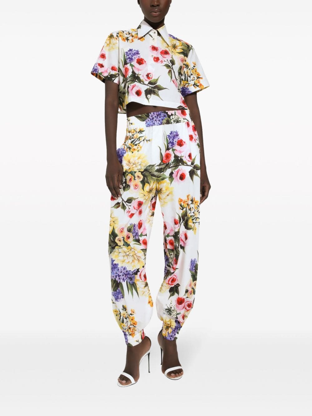 Dolce & Gabbana floral-print cotton cropped shirt - Image 3