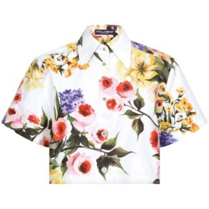 Dolce & Gabbana floral-print cotton cropped shirt