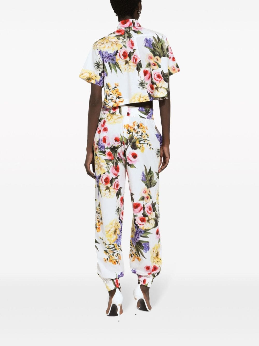 Dolce & Gabbana floral-print cotton cropped shirt - Image 4