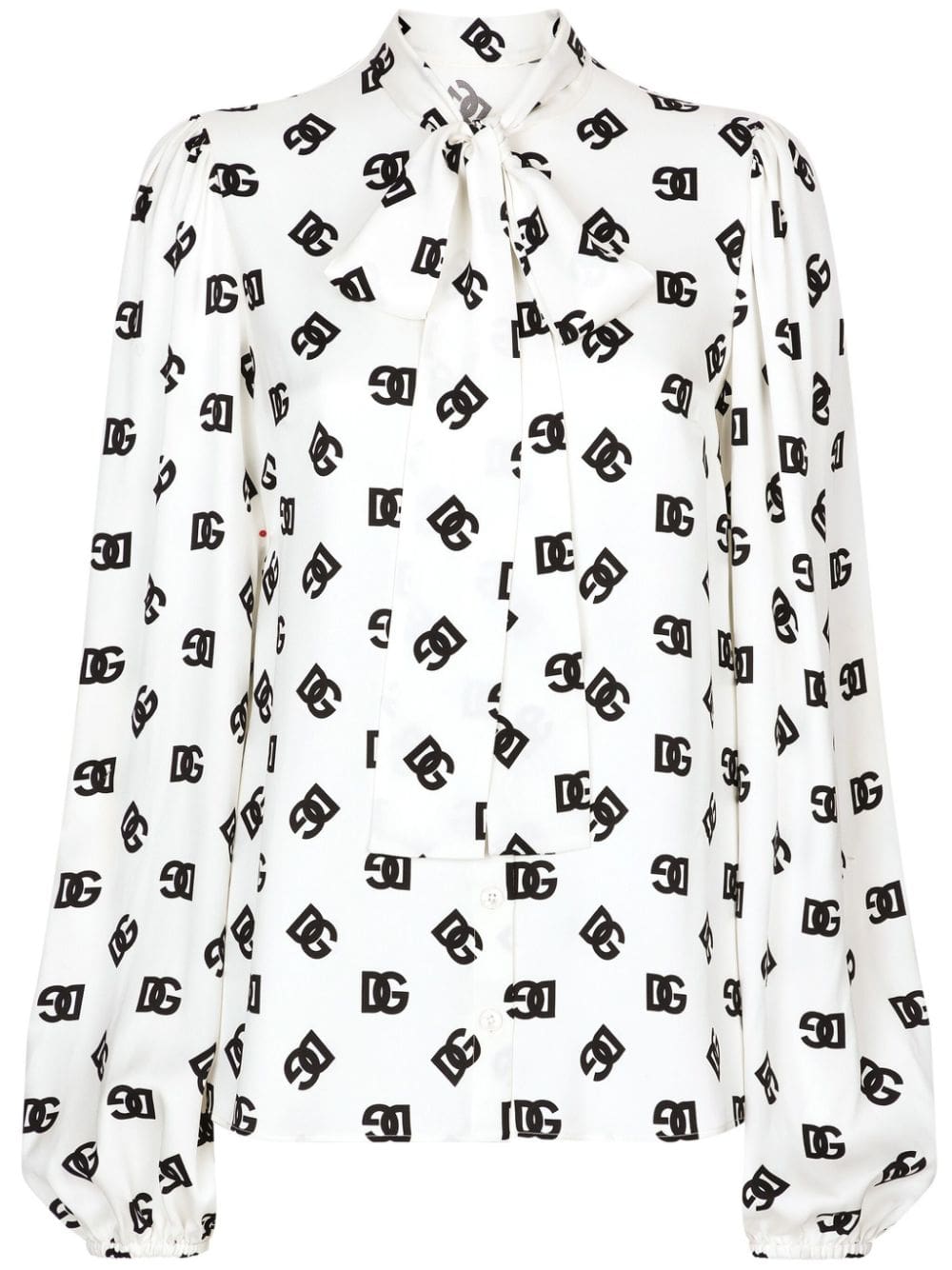 Dolce & Gabbana logo-print attached-scarf shirt