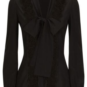 Dolce & Gabbana bow-detailed satin shirt