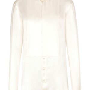 Dolce & Gabbana bib-detailed silk shirt