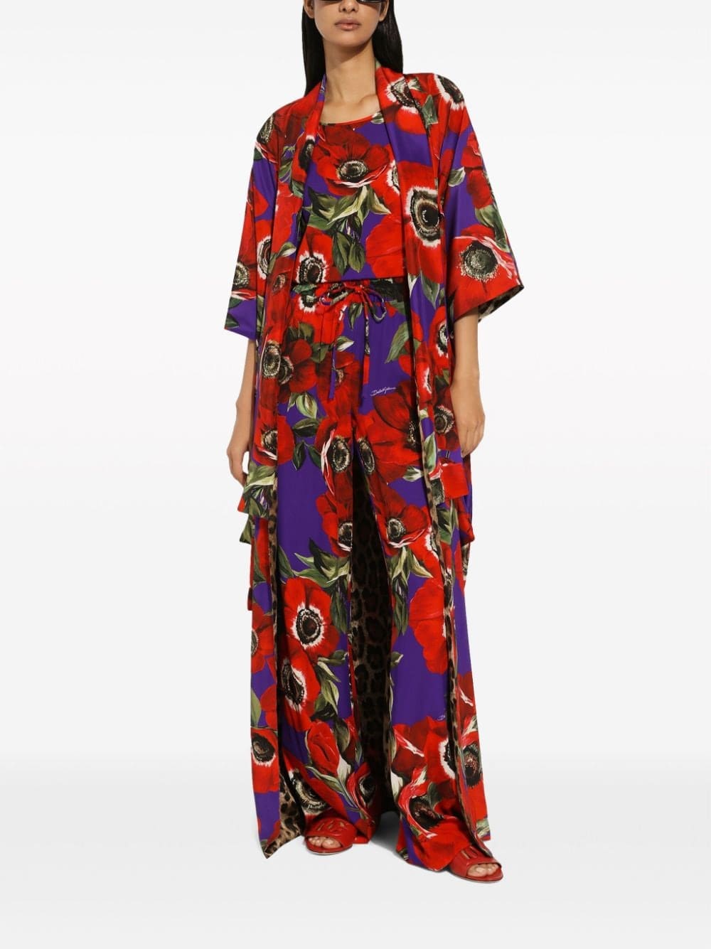 Dolce & Gabbana poppy-print round-neck tank top - Image 2