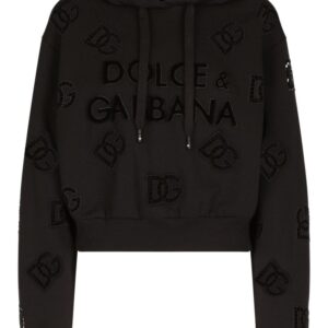Dolce & Gabbana logo-perforated cotton-blend hoodie