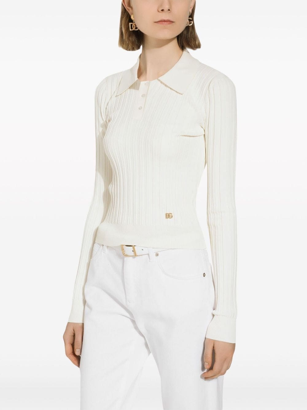 Dolce & Gabbana logo-plaque polo top - Image 5
