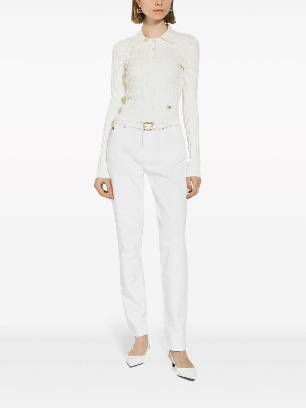 Dolce & Gabbana logo-plaque polo top - Image 3