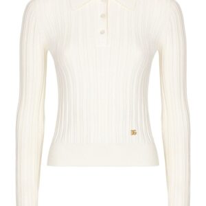 Dolce & Gabbana logo-plaque polo top
