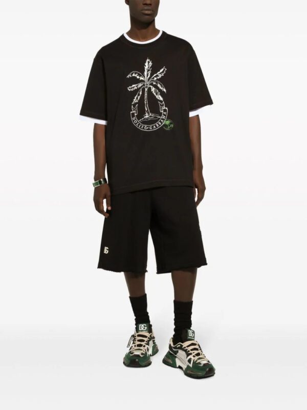 Dolce & Gabbana  palm-logo print cotton T-shirt - Image 3