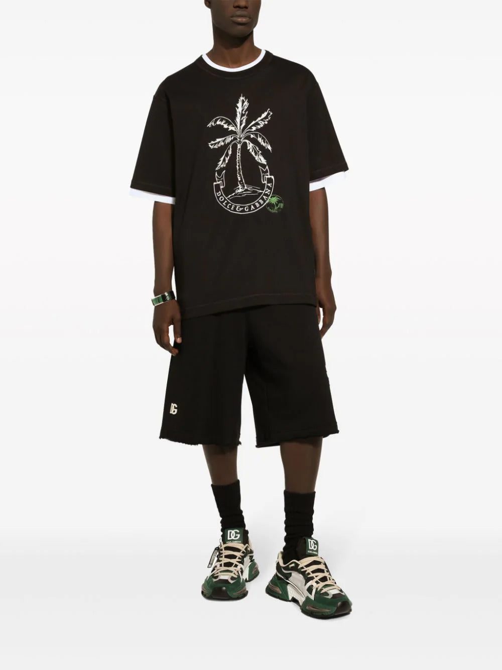 Dolce & Gabbana palm-logo print cotton T-shirt - Image 3