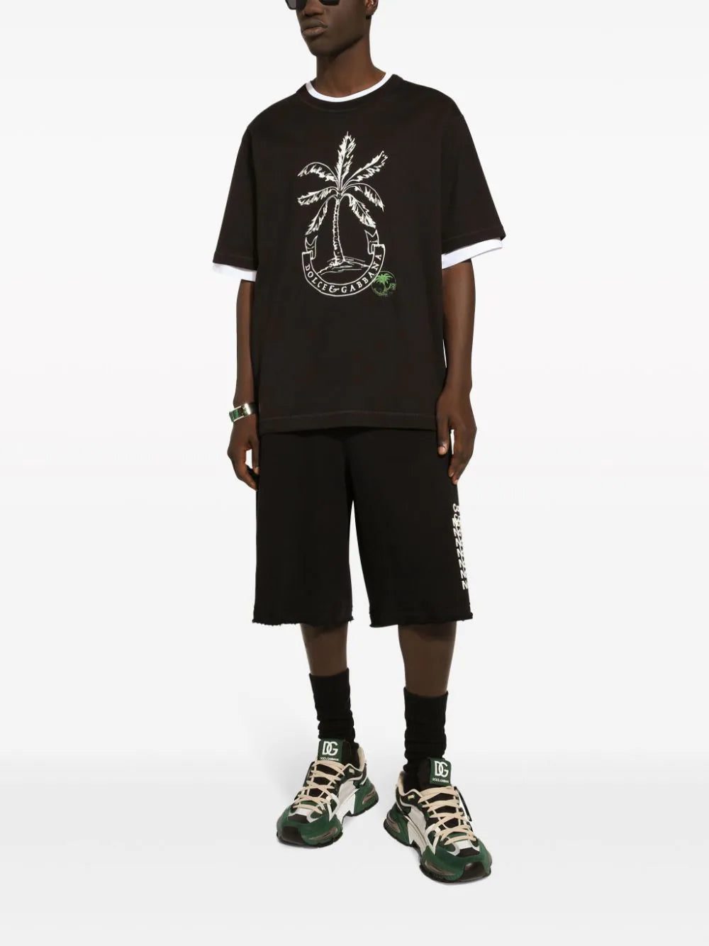 Dolce & Gabbana palm-logo print cotton T-shirt - Image 2