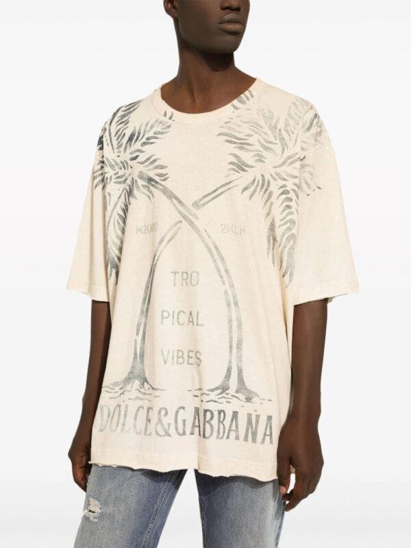 Dolce & Gabbana  tree-print cotton T-shirt - Image 4