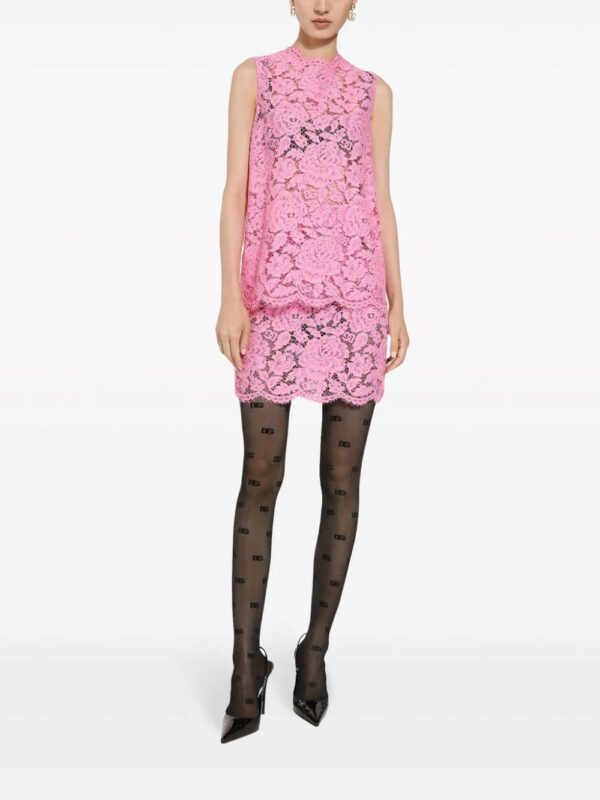 Dolce & Gabbana  floral lace miniskirt - Image 3