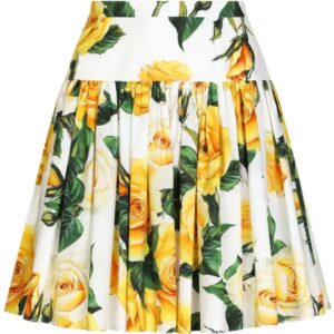 Dolce & Gabbana  rose-print cotton mini skirt
