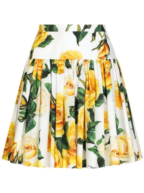 Dolce & Gabbana  rose-print cotton mini skirt