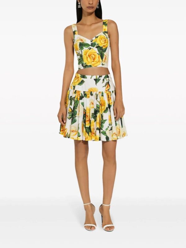 Dolce & Gabbana  rose-print cotton mini skirt - Image 3