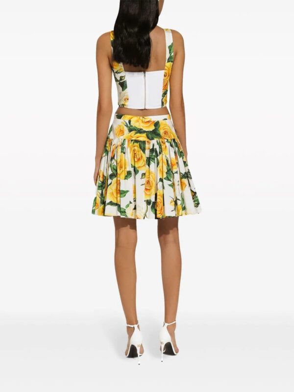 Dolce & Gabbana  rose-print cotton mini skirt - Image 4