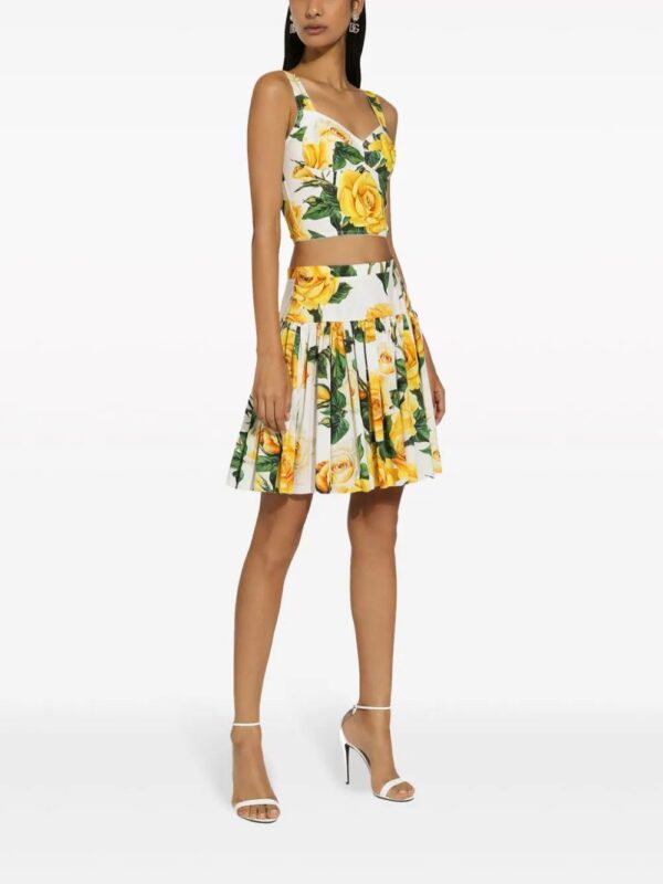 Dolce & Gabbana  rose-print cotton mini skirt - Image 2