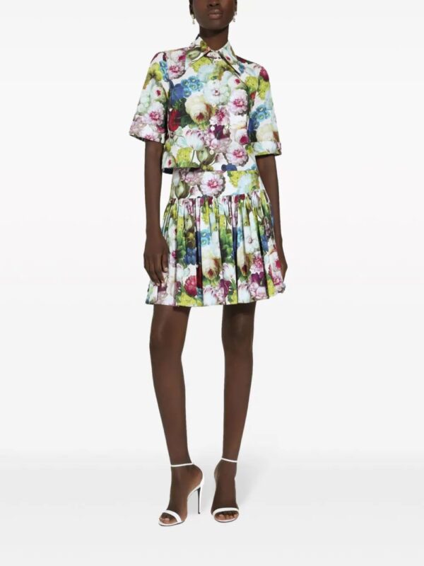 Dolce & Gabbana  floral-print pleated miniskirt - Image 3