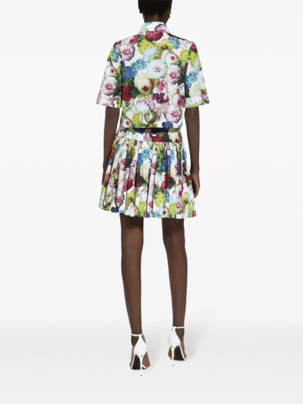 Dolce & Gabbana  floral-print pleated miniskirt - Image 4