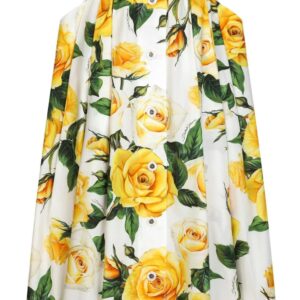 Dolce & Gabbana  rose-print cotton midi skirt