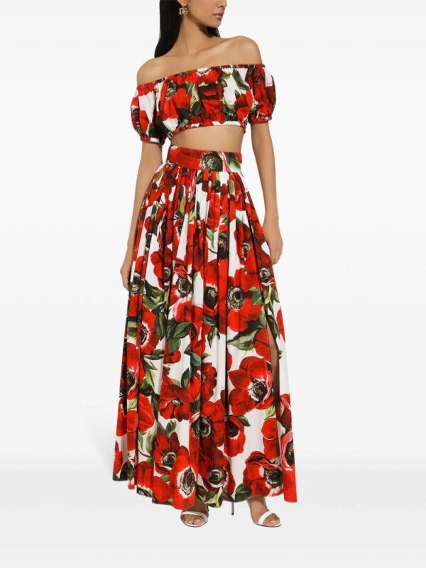 Dolce & Gabbana  anemone-print cotton maxi skirt - Image 2