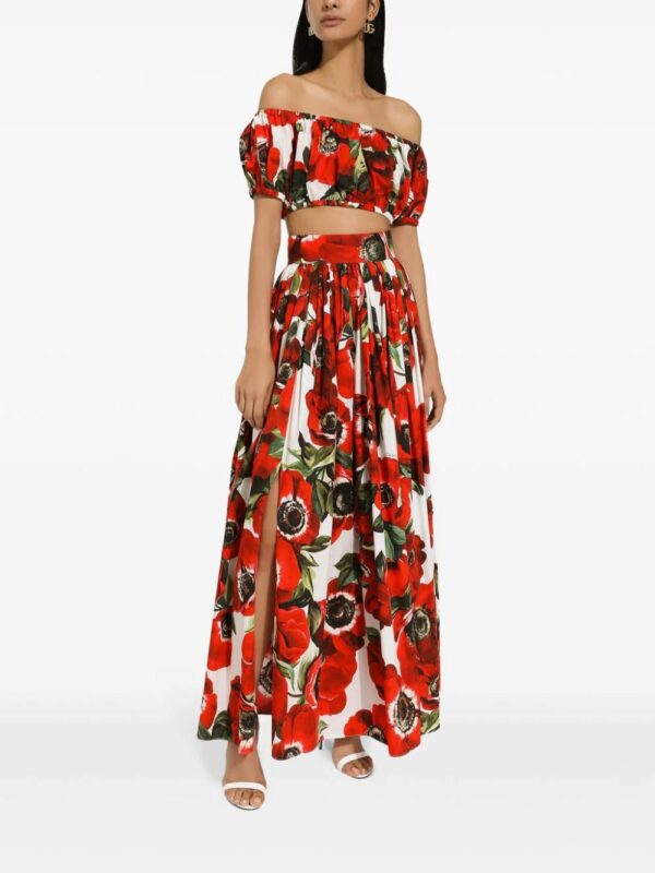 Dolce & Gabbana  anemone-print cotton maxi skirt - Image 3