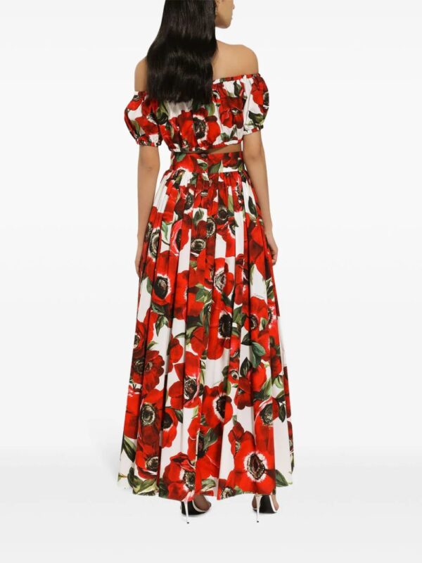 Dolce & Gabbana  anemone-print cotton maxi skirt - Image 4