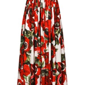 Dolce & Gabbana  anemone-print cotton maxi skirt