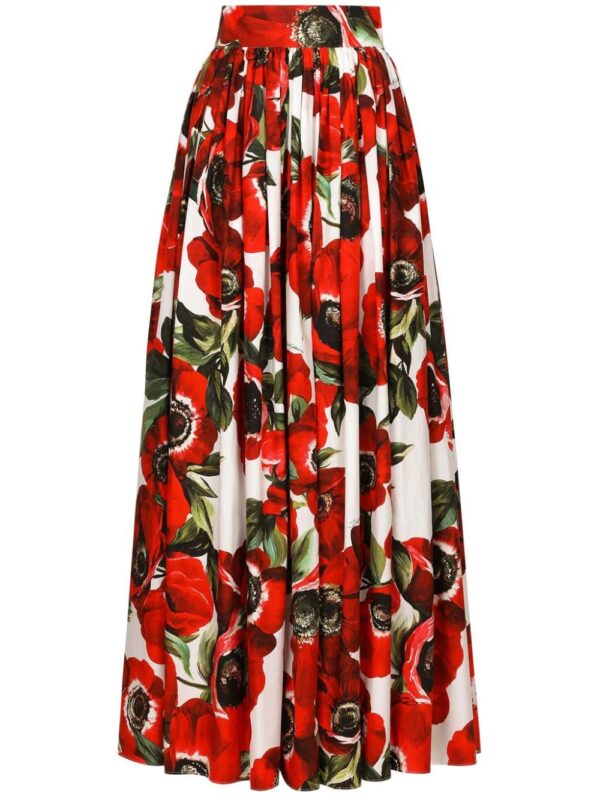 Dolce & Gabbana  anemone-print cotton maxi skirt