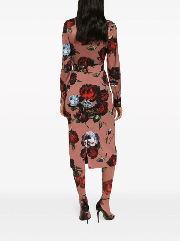 Dolce & Gabbana  rose-print pencil skirt - Image 4