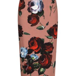 Dolce & Gabbana  rose-print pencil skirt