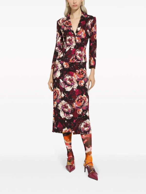 Dolce & Gabbana  peony-print pencil skirt - Image 3