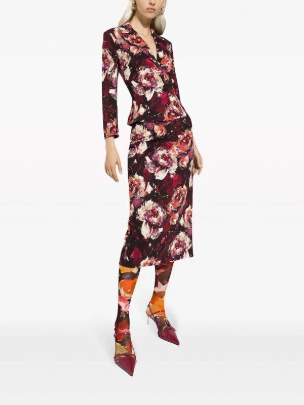 Dolce & Gabbana  peony-print pencil skirt - Image 2
