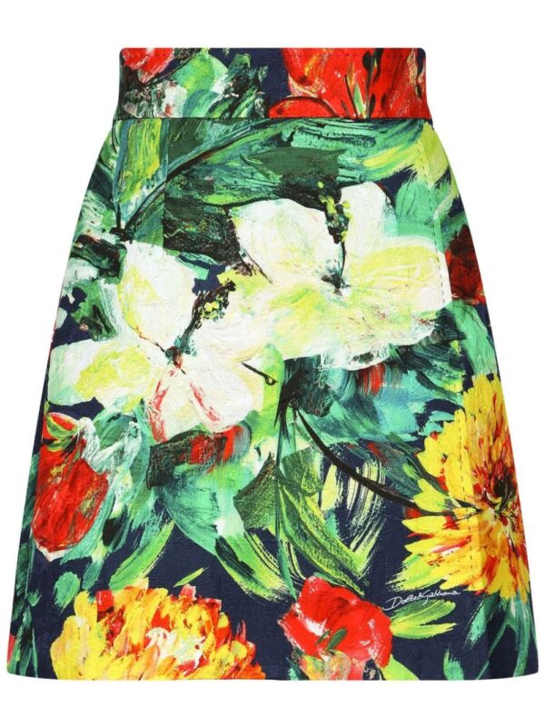 Dolce & Gabbana  floral-print high-waisted miniskirt