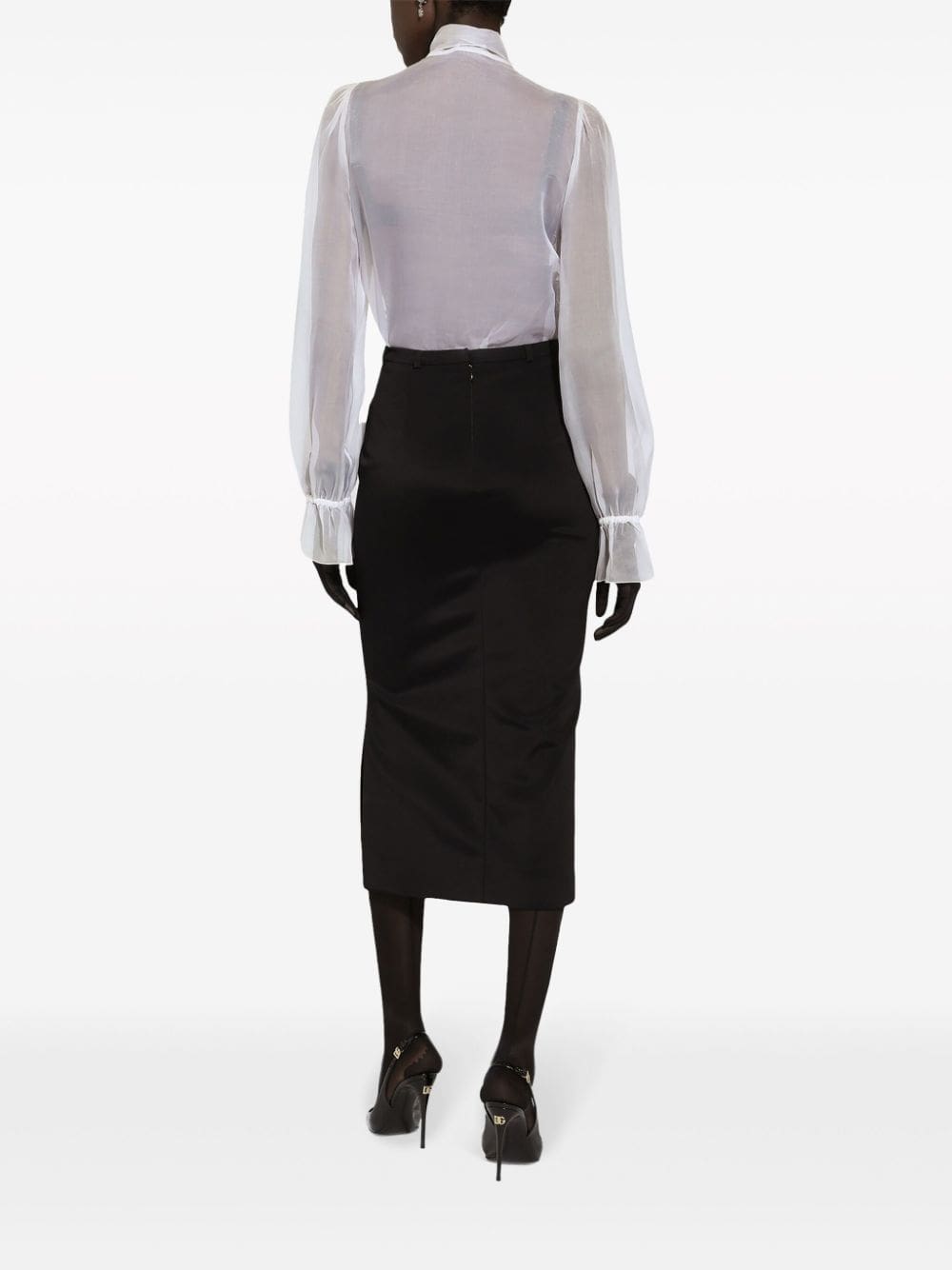 Dolce & Gabbana lace-appliqué silk-blend shirt - Image 4