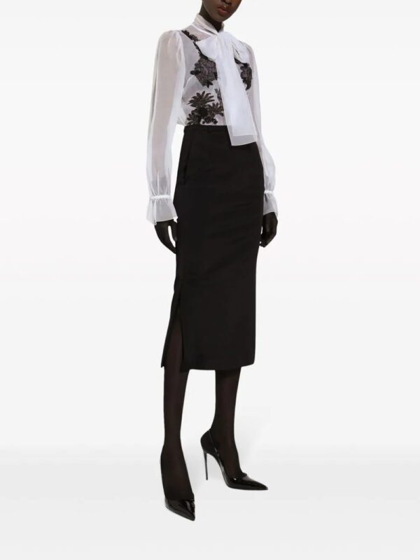 Dolce & Gabbana  lace-appliqué silk-blend shirt - Image 2