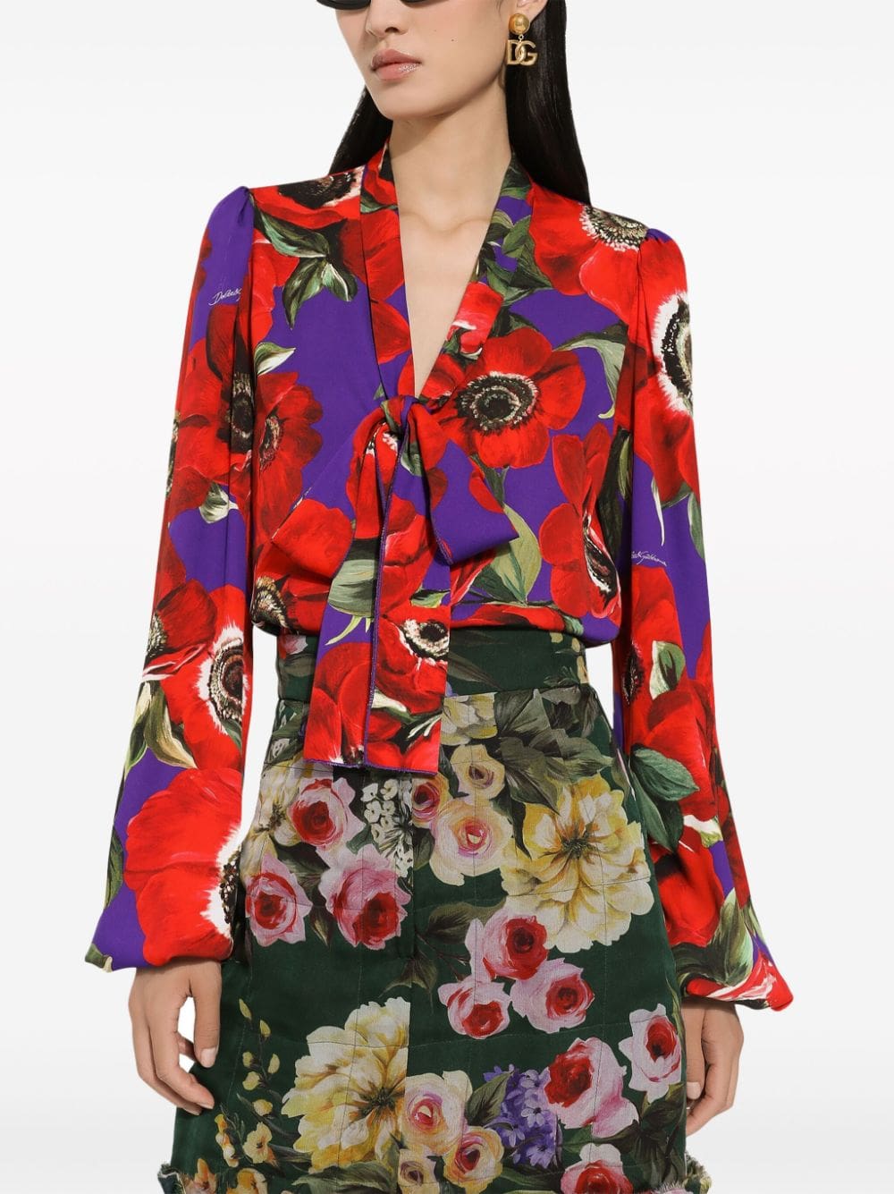 Dolce & Gabbana floral-print silk blouse - Image 3