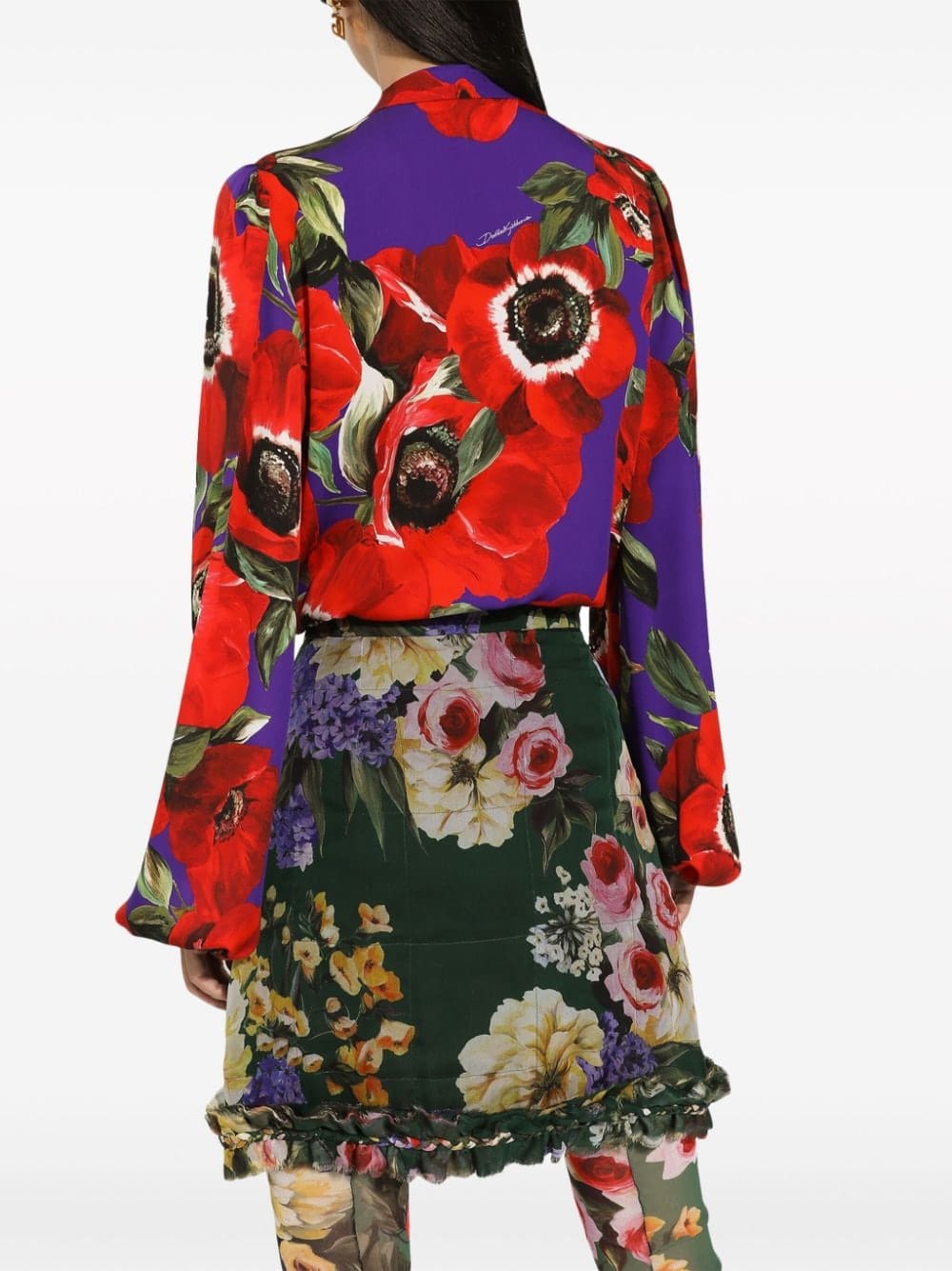 Dolce & Gabbana floral-print silk blouse - Image 4