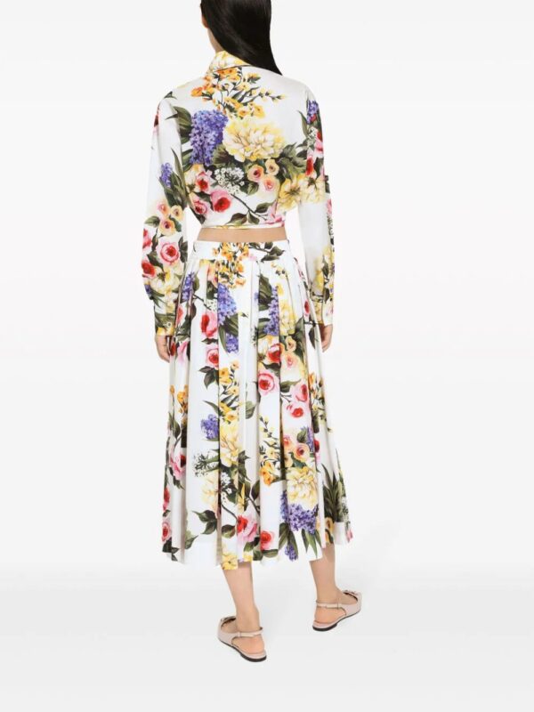 Dolce & Gabbana  floral-print cotton cropped shirt - Image 4