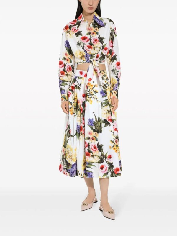Dolce & Gabbana  floral-print cotton cropped shirt - Image 3