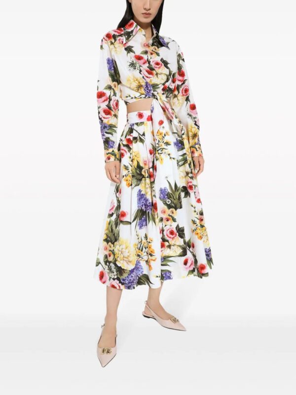 Dolce & Gabbana  floral-print cotton cropped shirt - Image 2