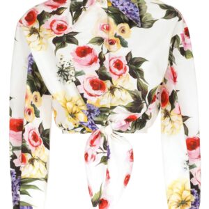 Dolce & Gabbana floral-print cotton cropped shirt