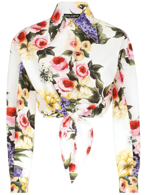 Dolce & Gabbana  floral-print cotton cropped shirt