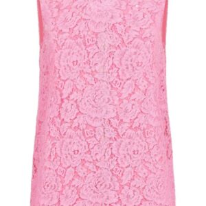 Dolce & Gabbana floral-lace scallop-collar tank top