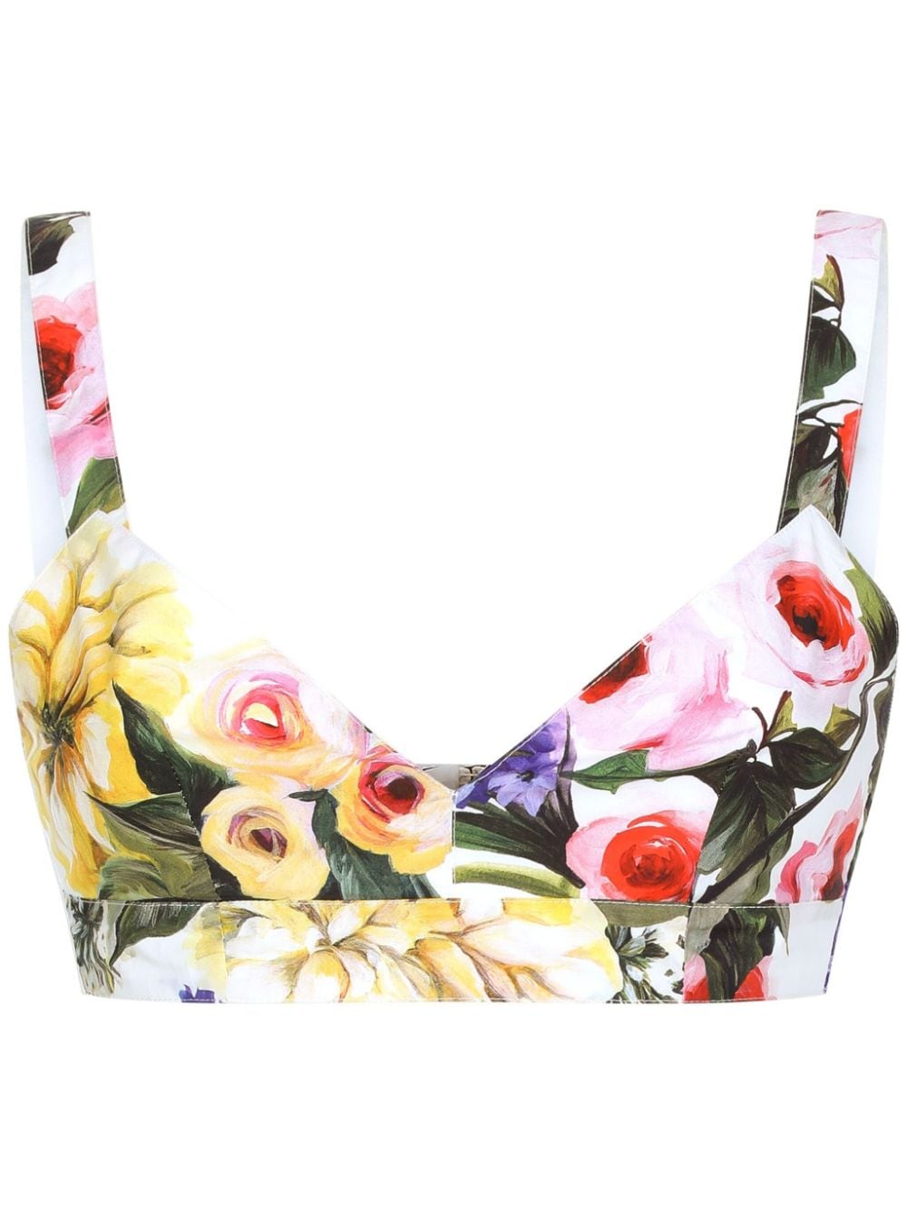 Dolce & Gabbana floral-print cotton crop top